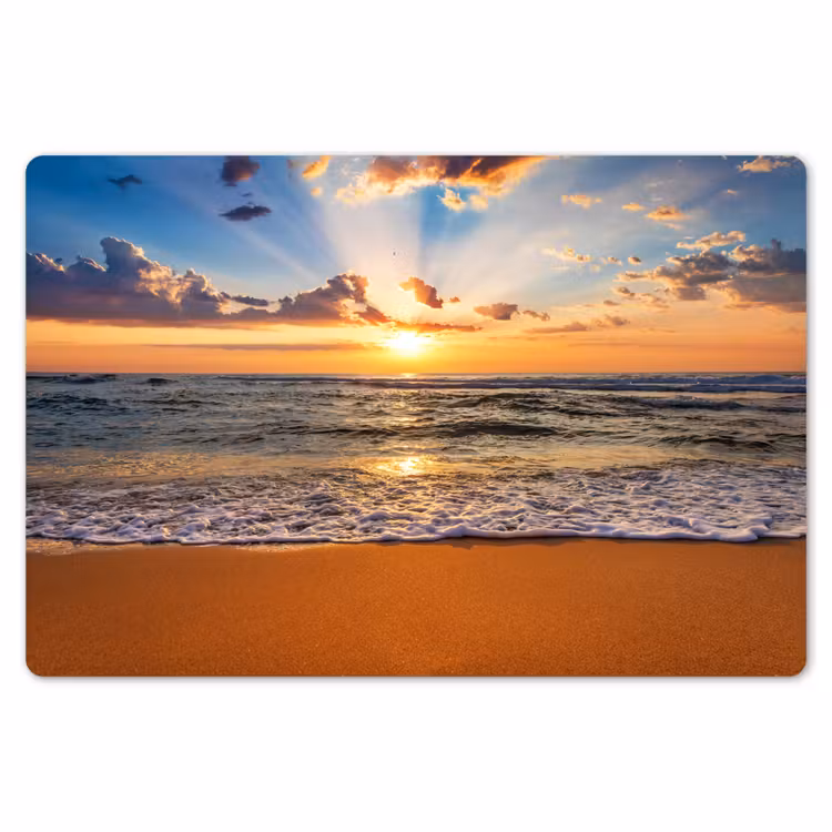 Strand - Zonsondergang - Zee - Wolken - Horizon Placemat vinyl groot -zzsfeer1_Kitchenyeah-website