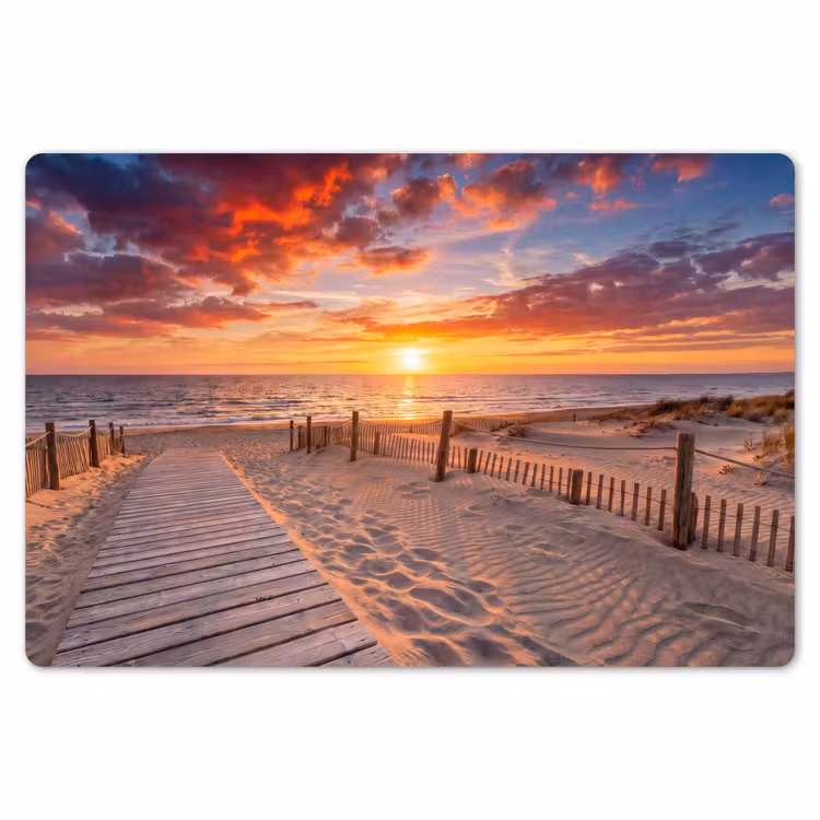 Strand - Zonsondergang - Zee - Natuur - Oranje Placemat vinyl groot -zzsfeer1_Kitchenyeah-website