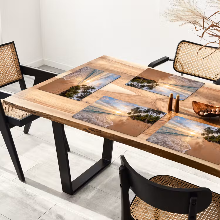 Strand - Zonsondergang - Tropisch - Natuur - Goud Placemat vinyl groot -zzsfeer4_Kitchenyeah-website