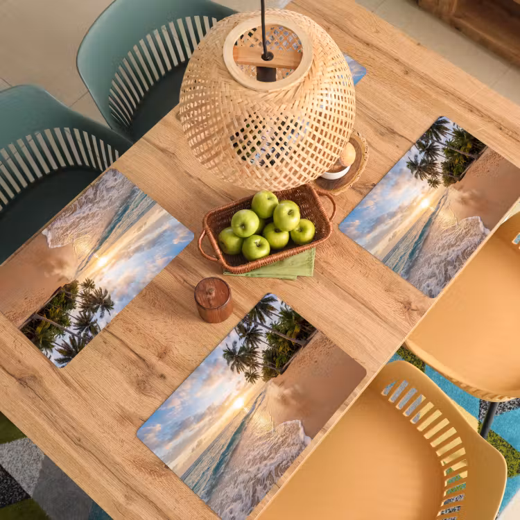 Strand - Zonsondergang - Tropisch - Natuur - Goud Placemat vinyl groot -zzsfeer5_Kitchenyeah-website
