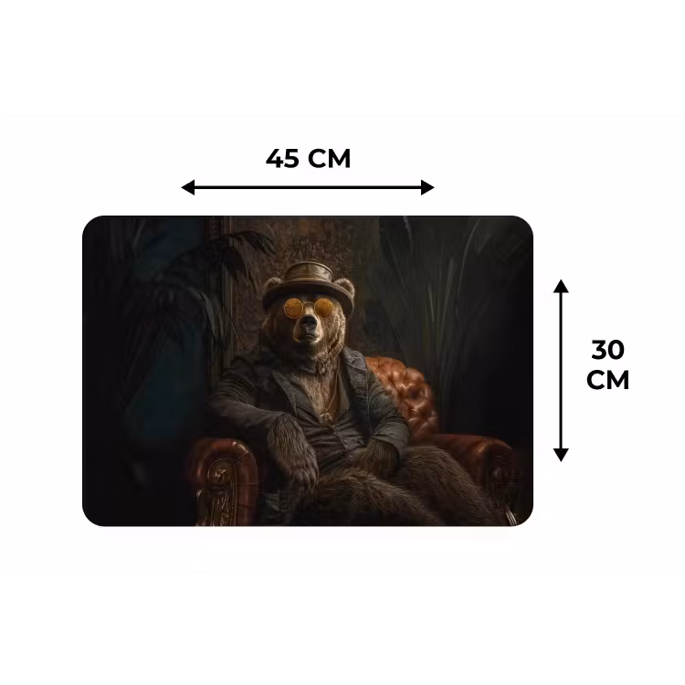 Beer - Bruin - Pak - Hoed Placemat vinyl groot -specs