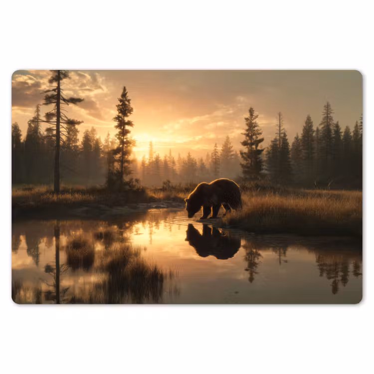 Beer - water - Bos - Ochtendlicht Placemat vinyl groot -zzsfeer1_Kitchenyeah-website