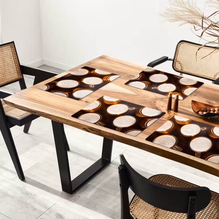 Bier - Glazen - Schuim - Hout - Drank Placemat vinyl groot -zzsfeer4_Kitchenyeah-website
