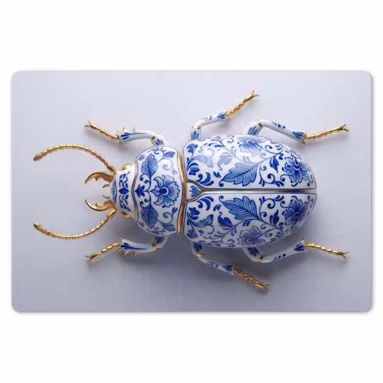 Kever - Delfts - Blauw - Goud Placemat vinyl groot -zzsfeer1_Kitchenyeah-website