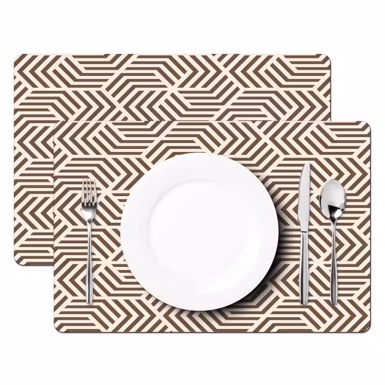 Beige - Bruin - Patroon - Strepen Placemat vinyl groot 368 -zzsfeer2_Kitchenyeah-website