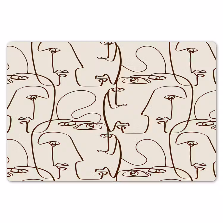 Beige - Gezicht - Lijnen - Bruin Placemat vinyl groot 368 -zzsfeer1_Kitchenyeah-website