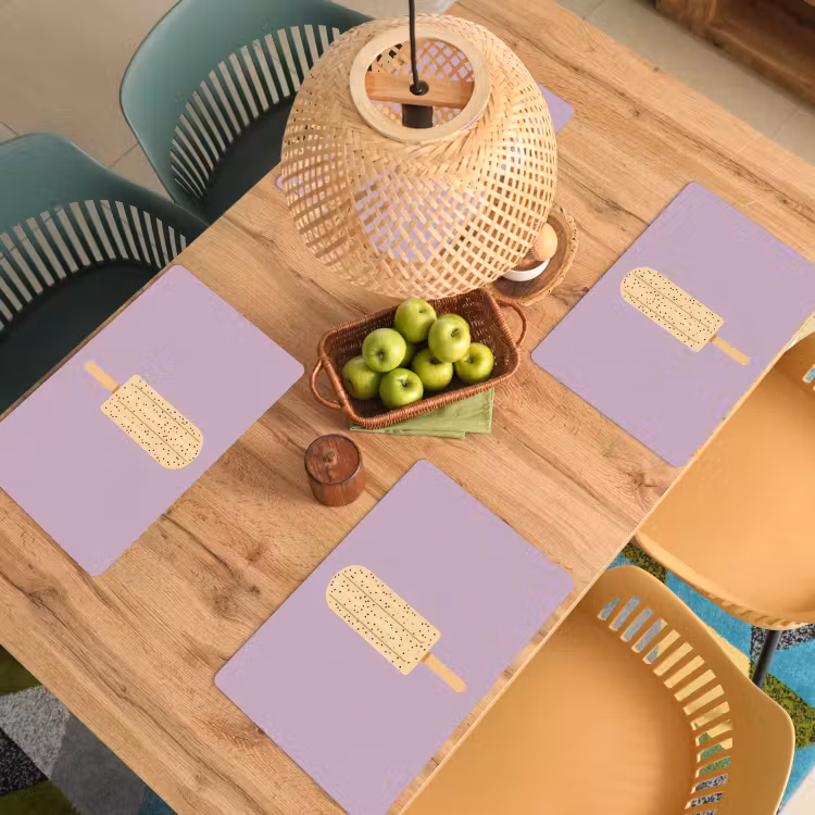 Beige - Ijsje - Spikkels Placemat vinyl groot -zzsfeer5_Kitchenyeah-website