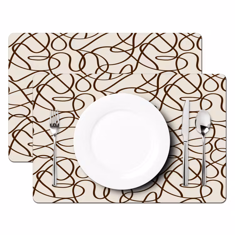 Beige - Lijnen - Donkerbruin Placemat vinyl groot 368 -zzsfeer2_Kitchenyeah-website