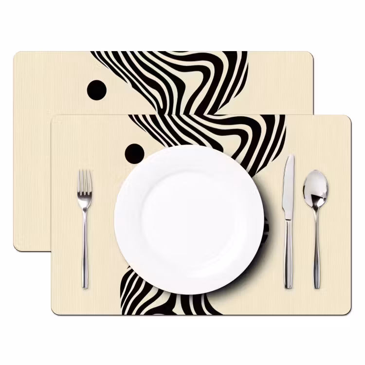 Beige - Lijnen - Golvend - Abstract Placemat vinyl groot -zzsfeer2_Kitchenyeah-website