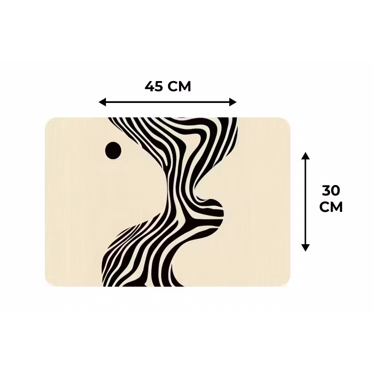Beige - Lijnen - Golvend - Abstract Placemat vinyl groot -specs