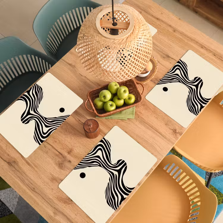 Beige - Lijnen - Golvend - Abstract Placemat vinyl groot -zzsfeer5_Kitchenyeah-website