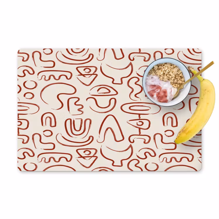 Beige - Vormen - Rood - Patroon Placemat vinyl groot 368 -zzzproduct_Kitchenyeah-website