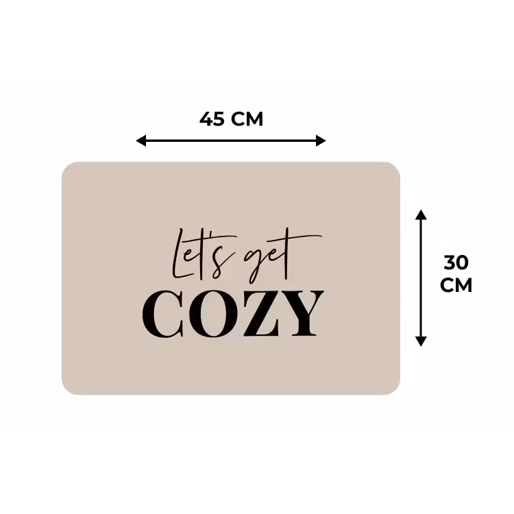 Beige - Winter - Quote - Cozy Placemat vinyl groot -specs