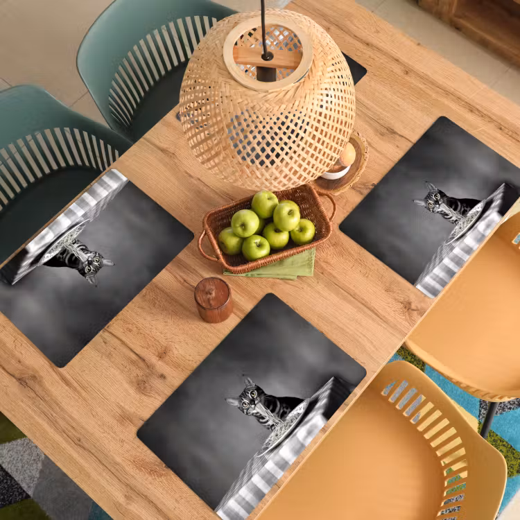 Bengaal - Kat - Tafelkleed - Zwart - Wit - Dier Placemat vinyl groot -zzsfeer5_Kitchenyeah-website