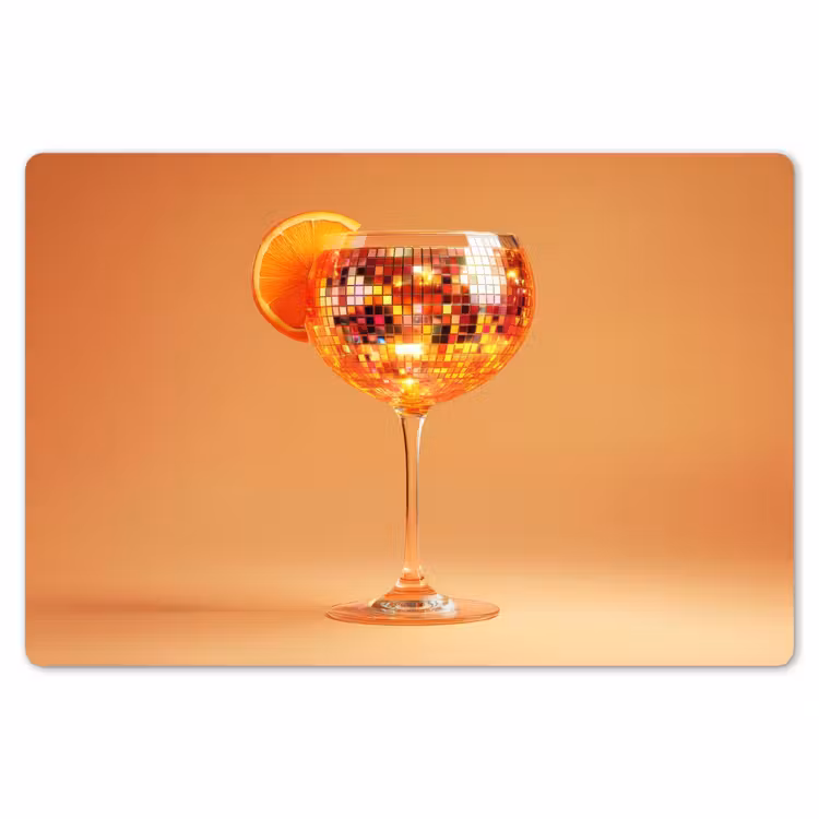 Drank - Oranje - Glitter - Disco Placemat vinyl groot -zzsfeer1_Kitchenyeah-website