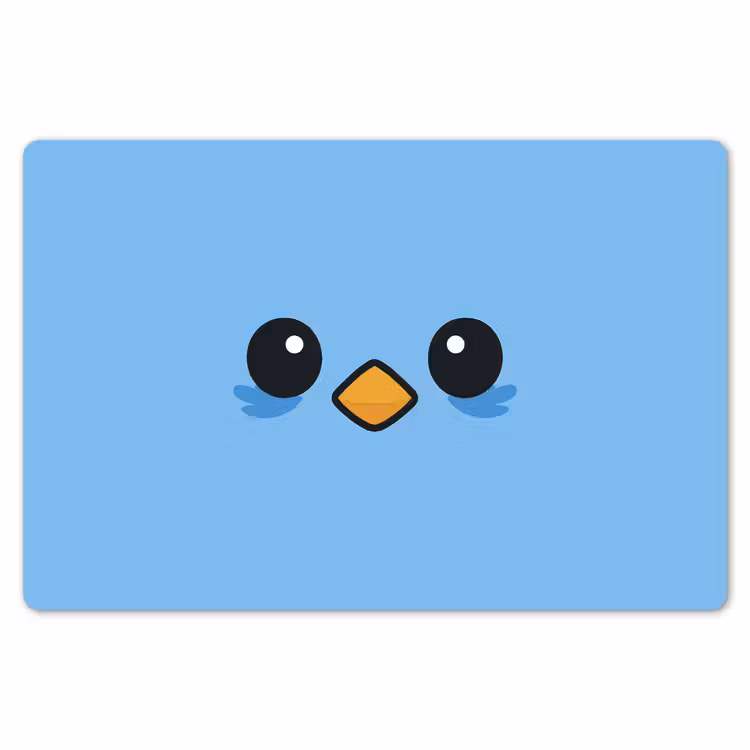 Vogel - Blauw - Eenvoudig Placemat vinyl groot -zzsfeer1_Kitchenyeah-website