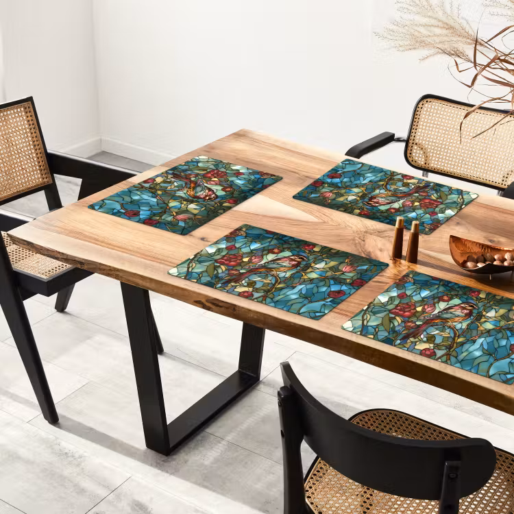 Vogel - Tak - Rozen - Mozaïek Placemat vinyl groot -zzsfeer4_Kitchenyeah-website