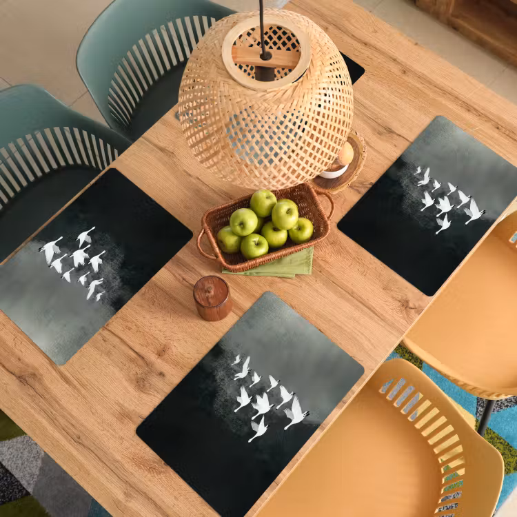 Vogel - Japandi - Groen Placemat vinyl groot -zzsfeer5_Kitchenyeah-website