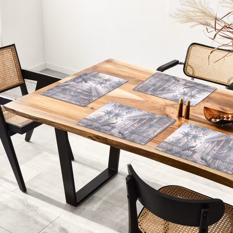 Vogel - Pauw - Architectuur - Klassiek - Groen Placemat vinyl groot -zzsfeer4_Kitchenyeah-website