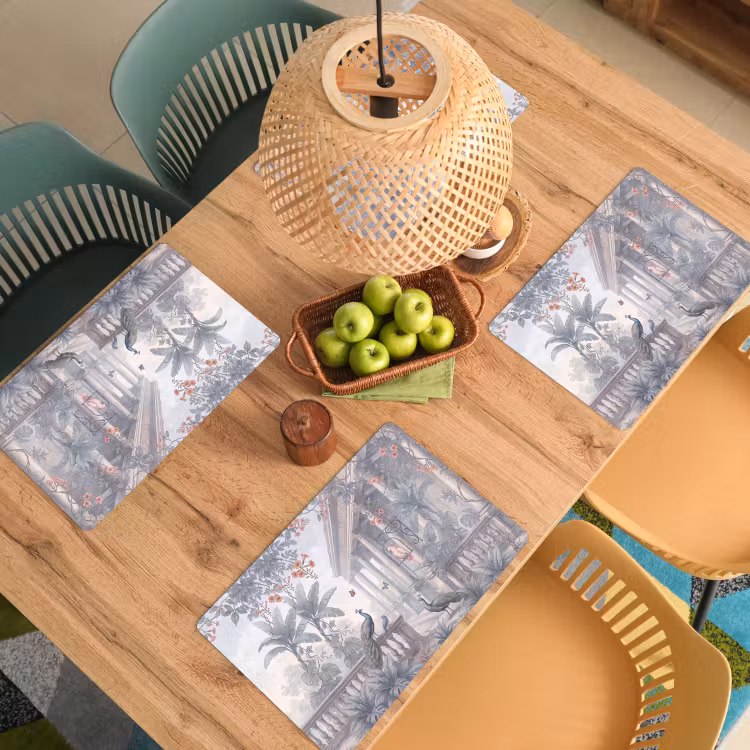 Vogel - Pauw - Architectuur - Klassiek - Groen Placemat vinyl groot -zzsfeer5_Kitchenyeah-website