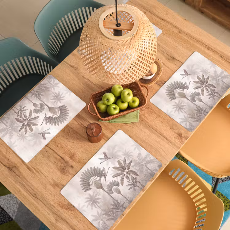 Vogel - Tropisch - Jungle - Natuur - Beige Placemat vinyl groot -zzsfeer5_Kitchenyeah-website