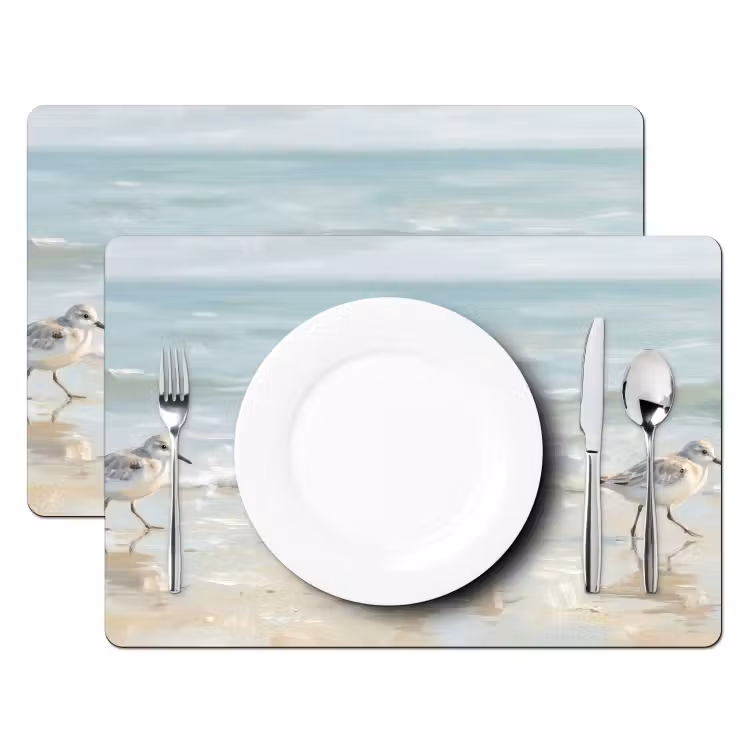 Vogels - Strand - Zee Placemat vinyl groot -zzsfeer2_Kitchenyeah-website