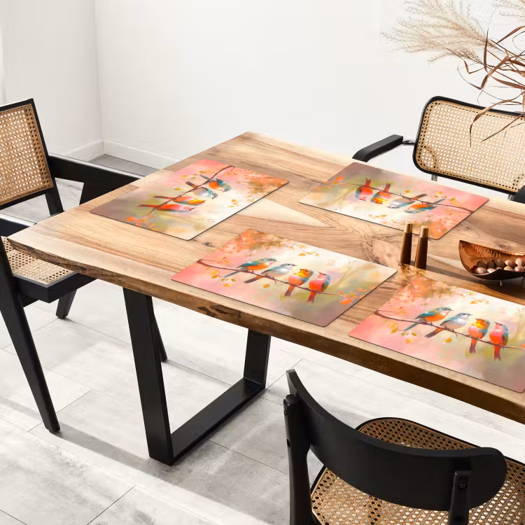 Vogels - Kleurrijk - Tak Placemat vinyl groot -zzsfeer4_Kitchenyeah-website