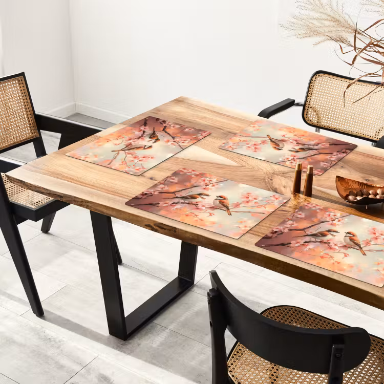 Vogels - Romantic - Bloesemtak Placemat vinyl groot -zzsfeer4_Kitchenyeah-website