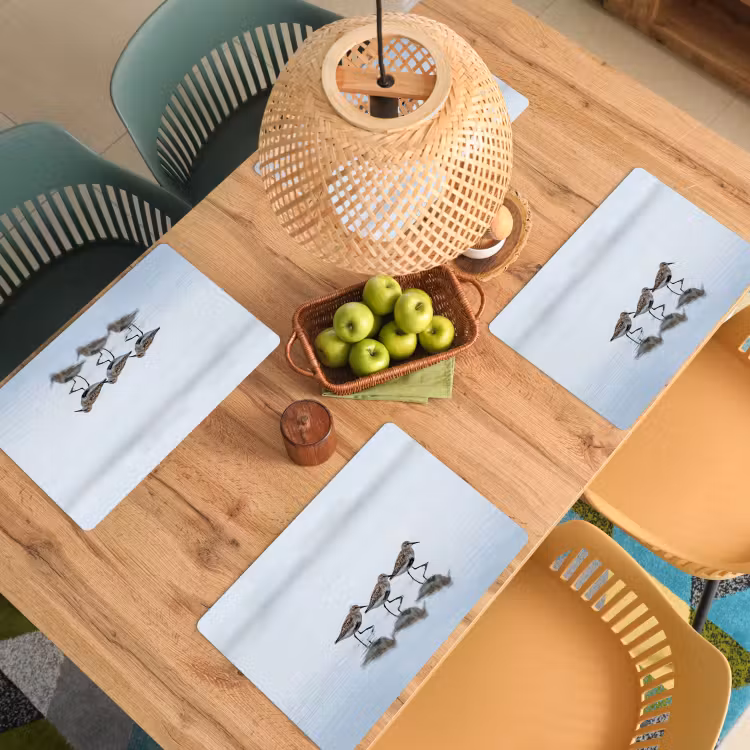 Vogels - Water - Grijs Placemat vinyl groot -zzsfeer5_Kitchenyeah-website