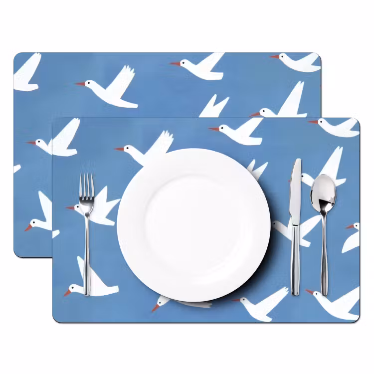 Vogels - Wit - Patroon Placemat vinyl groot -zzsfeer2_Kitchenyeah-website
