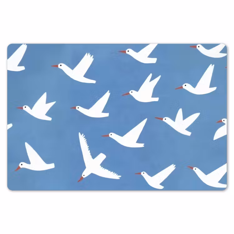 Vogels - Wit - Patroon Placemat vinyl groot -zzsfeer1_Kitchenyeah-website