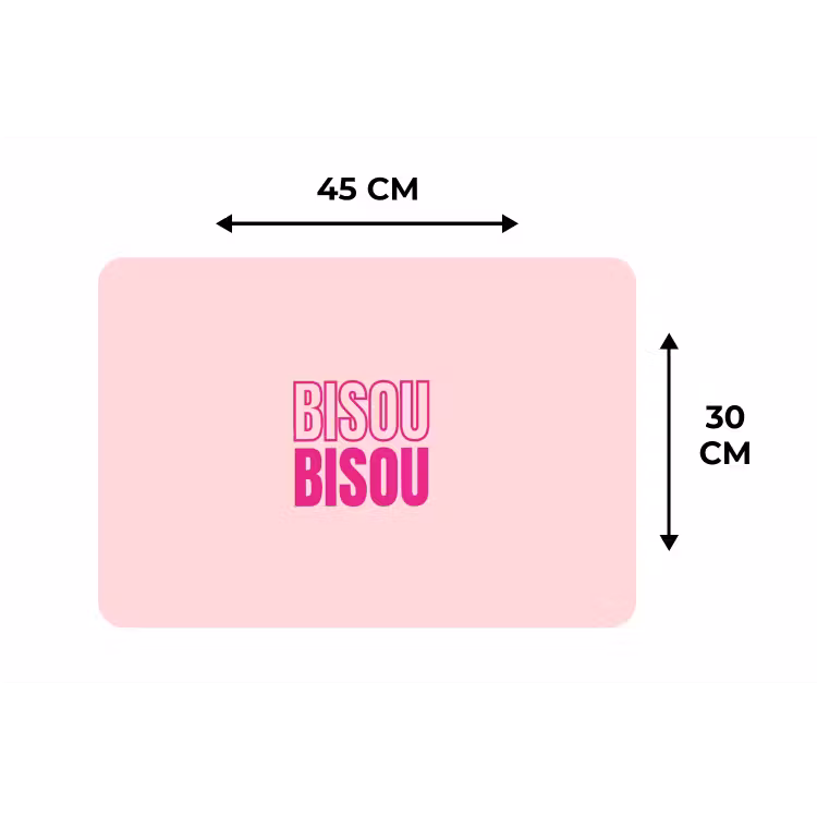 Bisou - Roze - Minimalistisch Placemat vinyl groot -specs