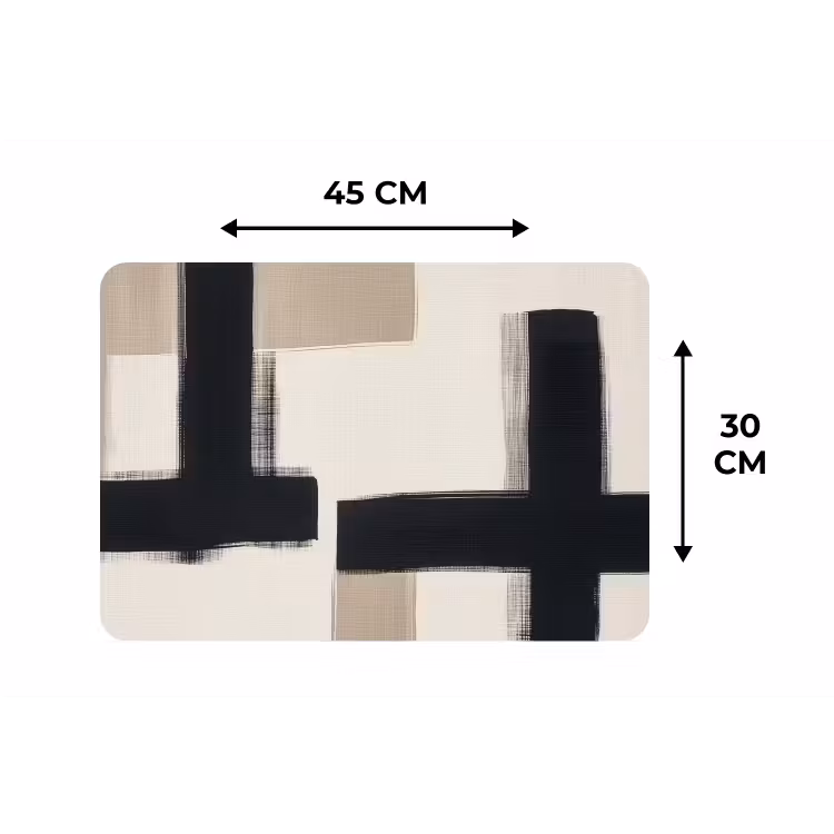 Zwart - Abstract - Japandi Placemat vinyl groot -specs