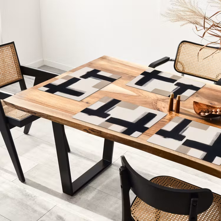 Zwart - Abstract - Japandi Placemat vinyl groot -zzsfeer4_Kitchenyeah-website