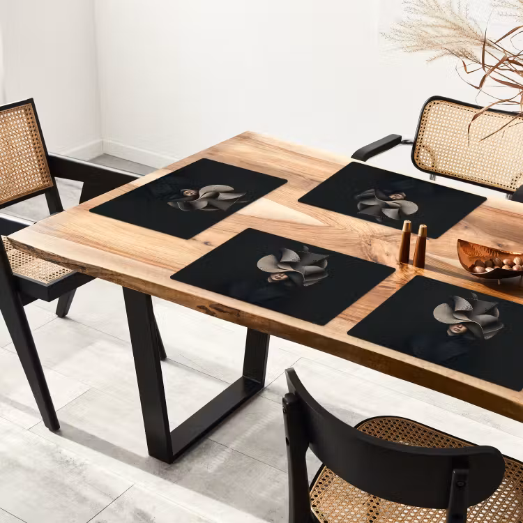 Zwarte - Hoed - Vrouw Placemat vinyl groot -zzsfeer4_Kitchenyeah-website