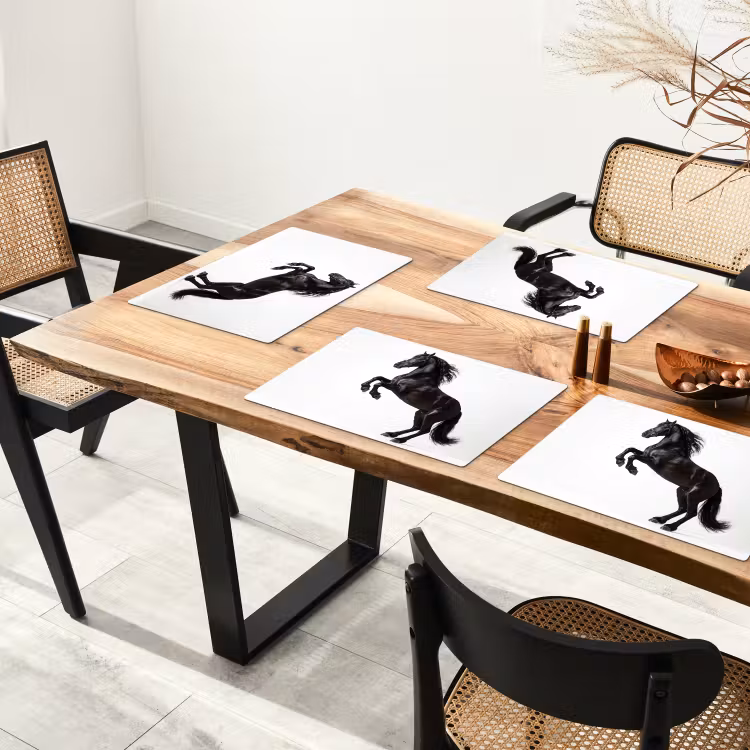 Zwart - Paard - Portret Placemat vinyl groot -zzsfeer4_Kitchenyeah-website