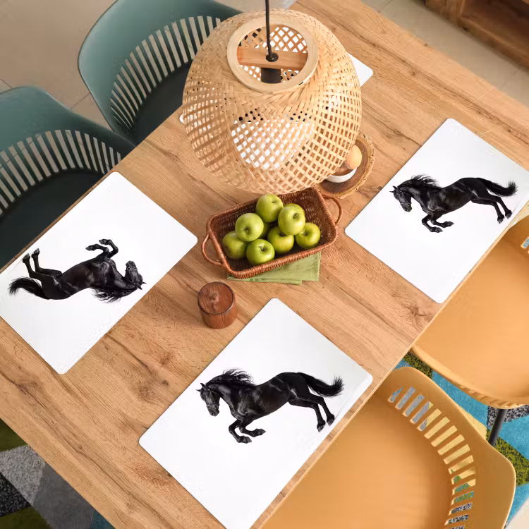 Zwart - Paard - Portret Placemat vinyl groot -zzsfeer5_Kitchenyeah-website