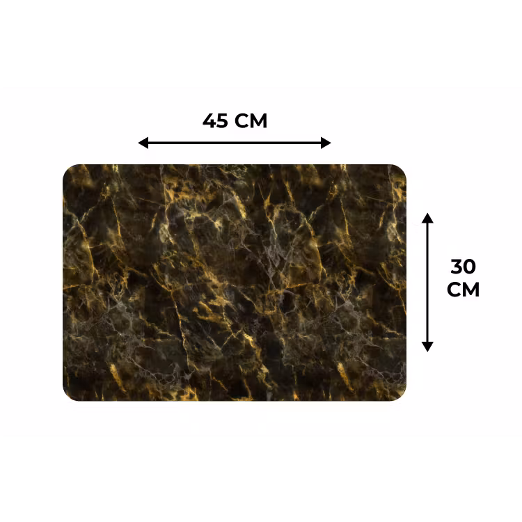 Zwart - Marmer - Goud Placemat vinyl groot 368 -specs