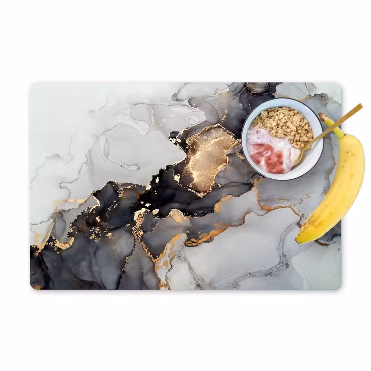Zwart - Marmer - Luxe - Goud Placemat vinyl groot -zzzproduct_Kitchenyeah-website