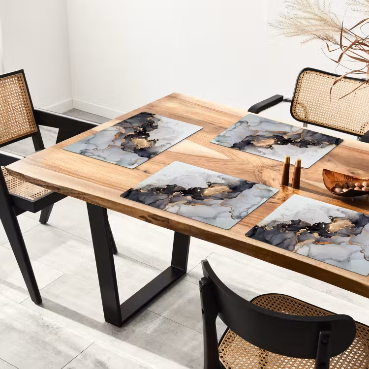 Zwart - Marmer - Luxe - Goud Placemat vinyl groot -zzsfeer4_Kitchenyeah-website