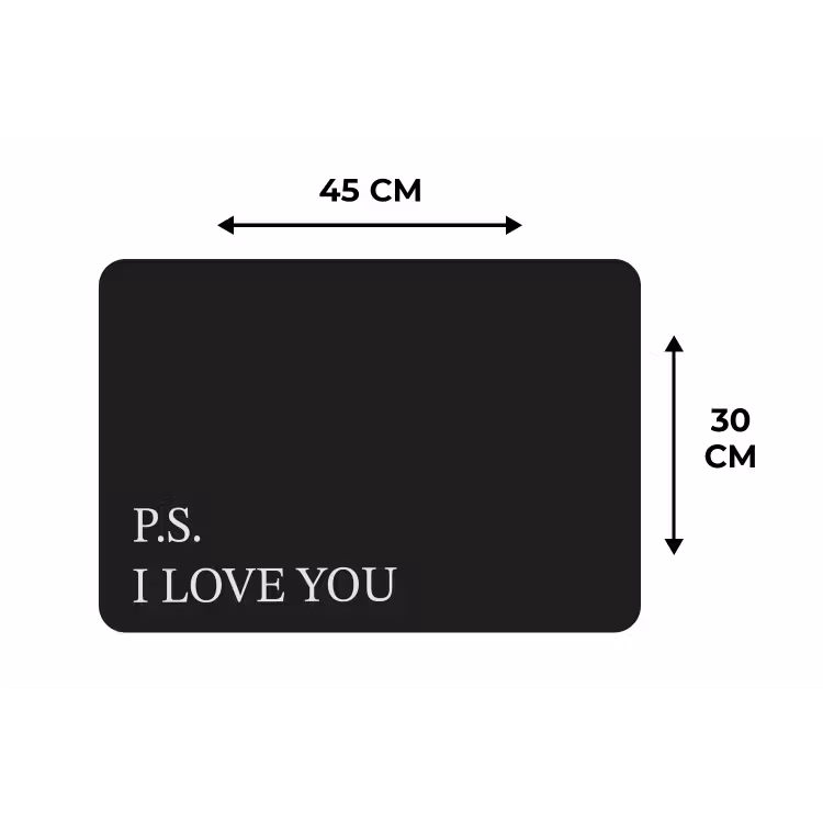 Zwart - Minimalistisch - Valentijn Placemat vinyl groot -specs