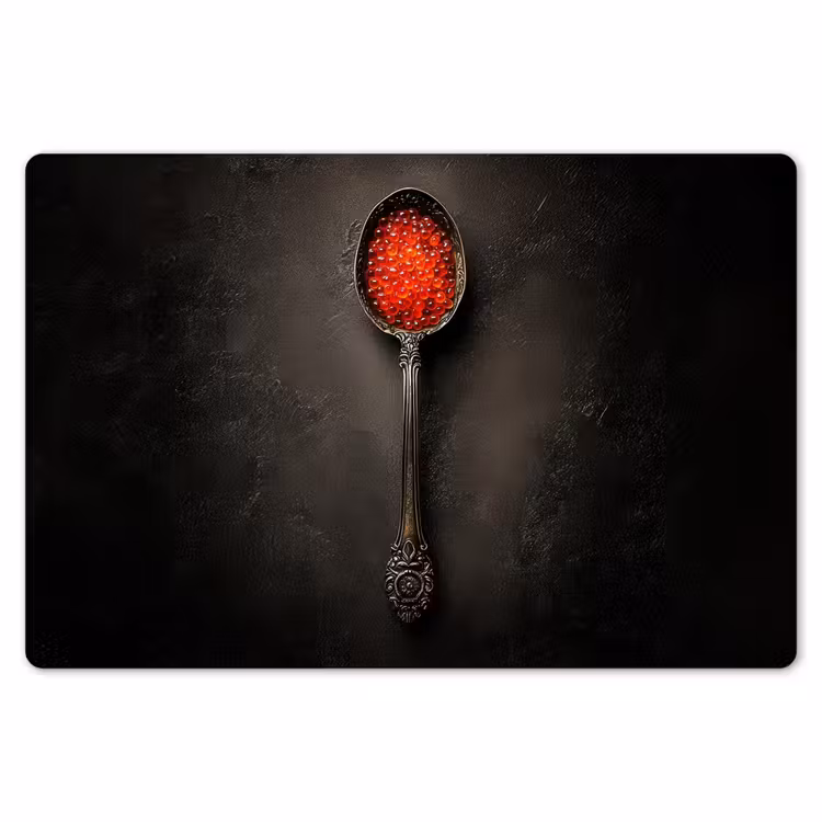 Zwart - Lepel - Caviar Placemat vinyl groot -zzsfeer1_Kitchenyeah-website
