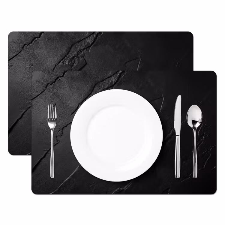 Zwart - Steen - Beton Placemat vinyl groot -zzsfeer2_Kitchenyeah-website