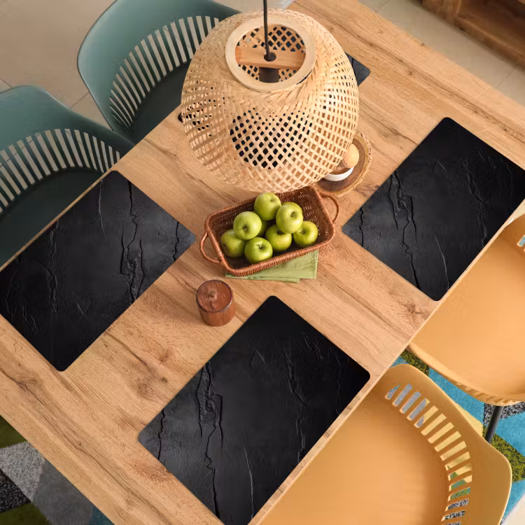 Zwart - Steen - Beton Placemat vinyl groot -zzsfeer5_Kitchenyeah-website