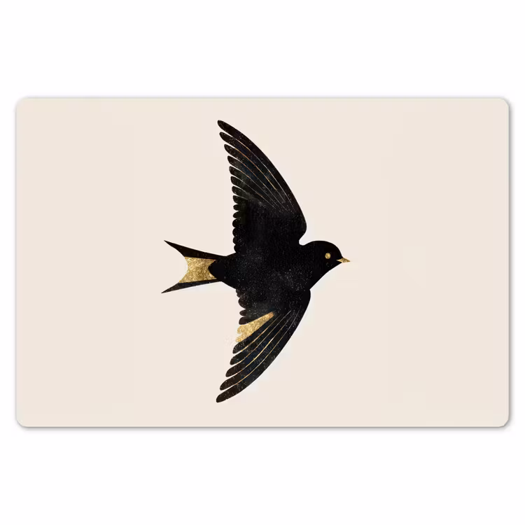 Zwarte zwaluw - Gouden accenten - Lichte achtergrond Placemat vinyl groot -zzsfeer1_Kitchenyeah-website
