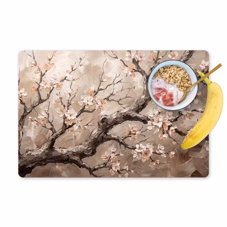 Bloesem - Takken - Schilderij - Beige - Serene Placemat vinyl groot -zzzproduct_Kitchenyeah-website
