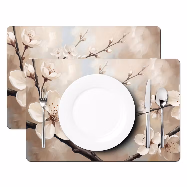 Bloesem - Takken - Schilderij - Beige - Serene Placemat vinyl groot -zzsfeer2_Kitchenyeah-website