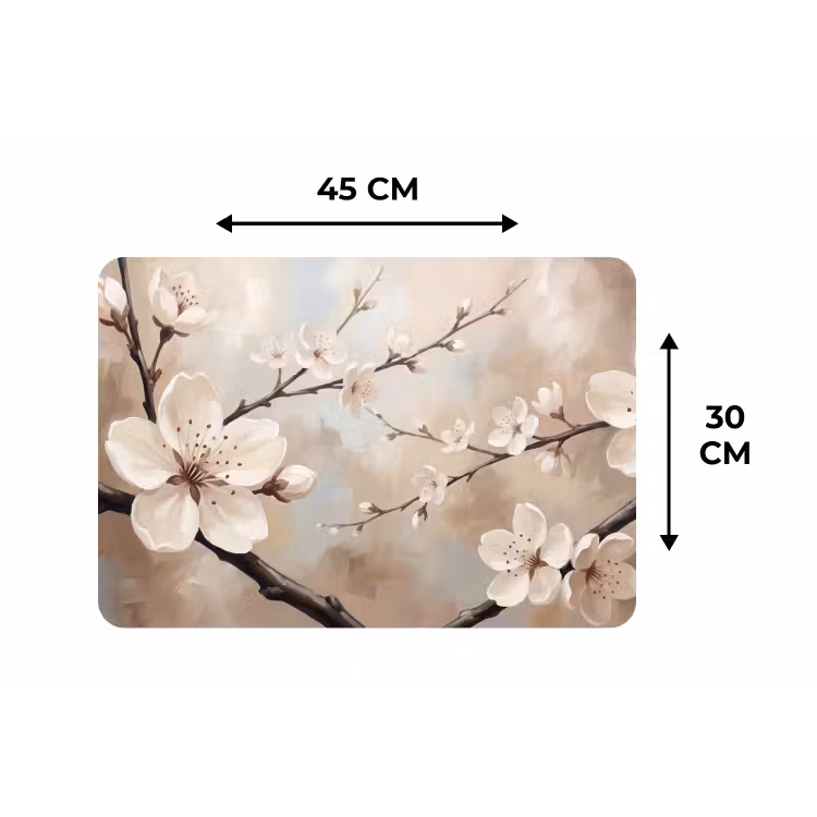 Bloesem - Takken - Schilderij - Beige - Serene Placemat vinyl groot -specs