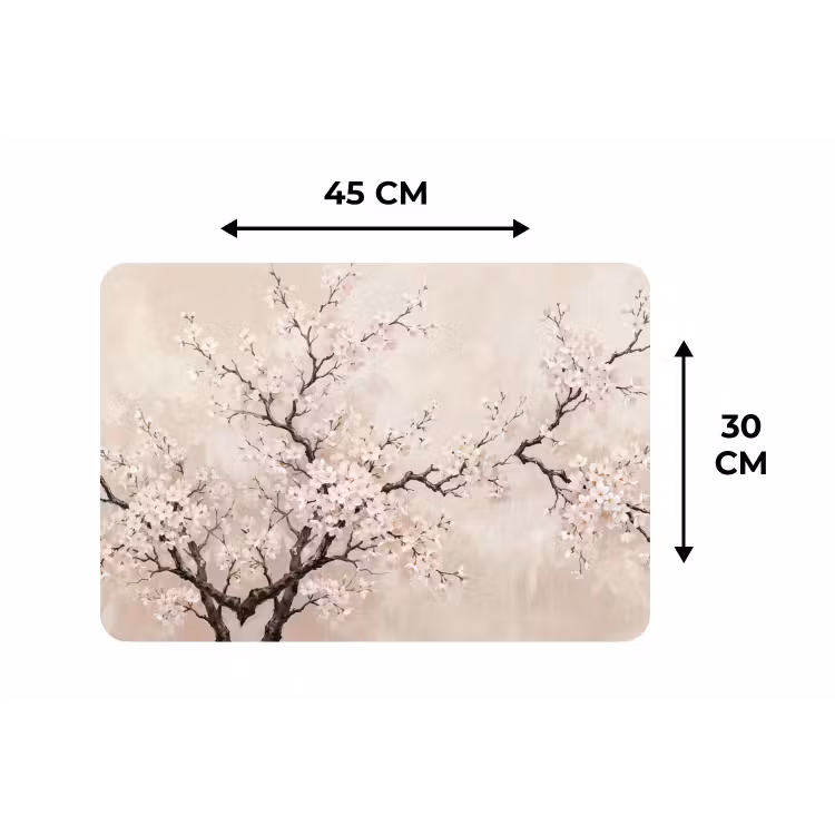 Bloesem - Illustratie - Taupe Placemat vinyl groot -specs