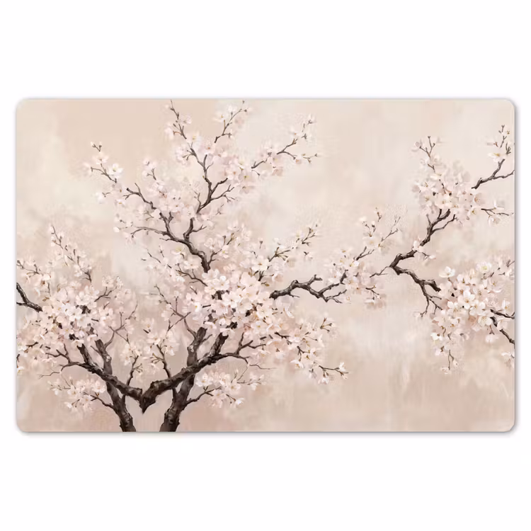 Bloesem - Illustratie - Taupe Placemat vinyl groot -zzsfeer1_Kitchenyeah-website